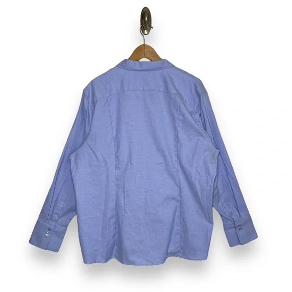 Alaska Luly Yang Blue Long Sleeve Button Down Flight Attendant Uniform Shirt 3XL - Picture 2 of 6